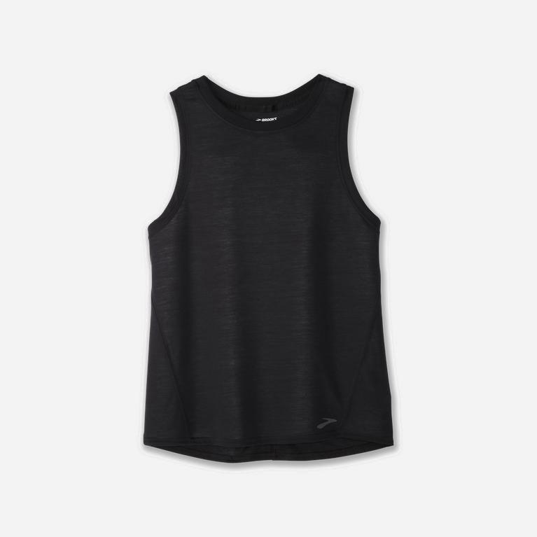 Brooks Women's Distance Running Tank Top Singapore - Black (45610-RIAD)